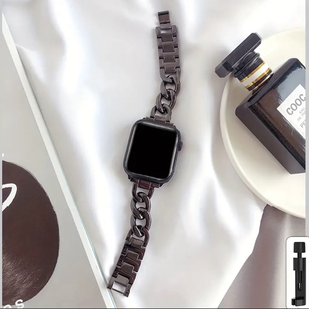 NEW✨ Apple Watch Band Luxury Graphite Black Adjustable Latched Loop - Picture 1 of 13